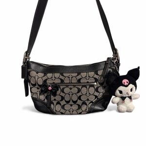 Coach Black and Gray Patterned Shoulder Bag